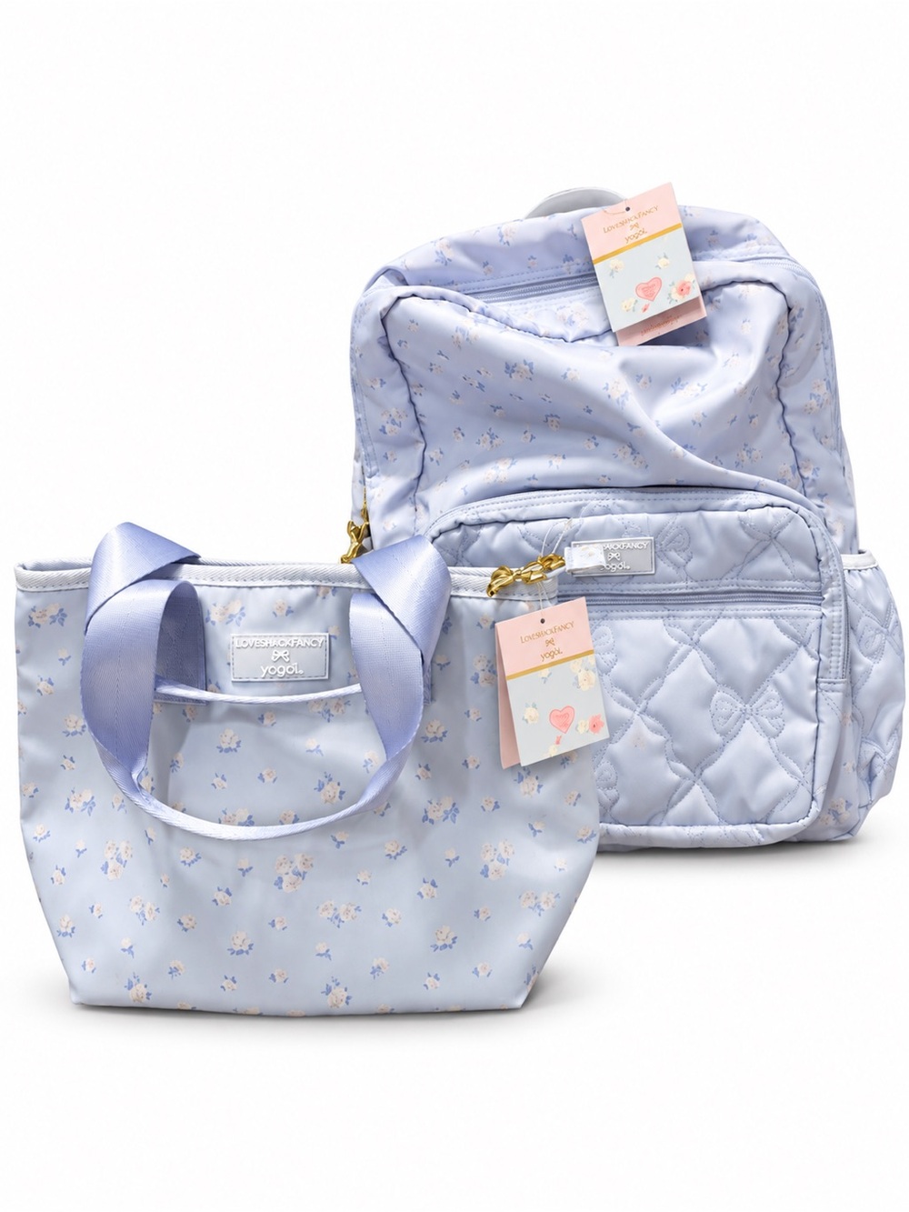 LoveShackFancy x Target Yoobi Rosettes Ditsy Backpack & Lunch Tote Breezy Blue